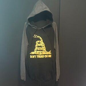 Interstate Apparel “Don’t tread on me” Black and Gray Hoodie with gold Graphic